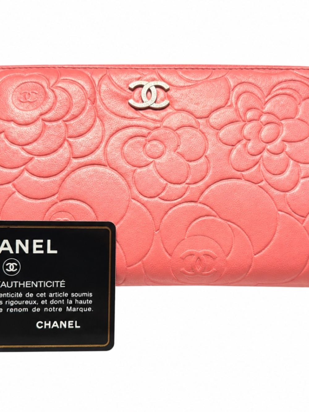Chanel Pink Camellia Embossed Zip Around Wallet. - Picture 5 of 7